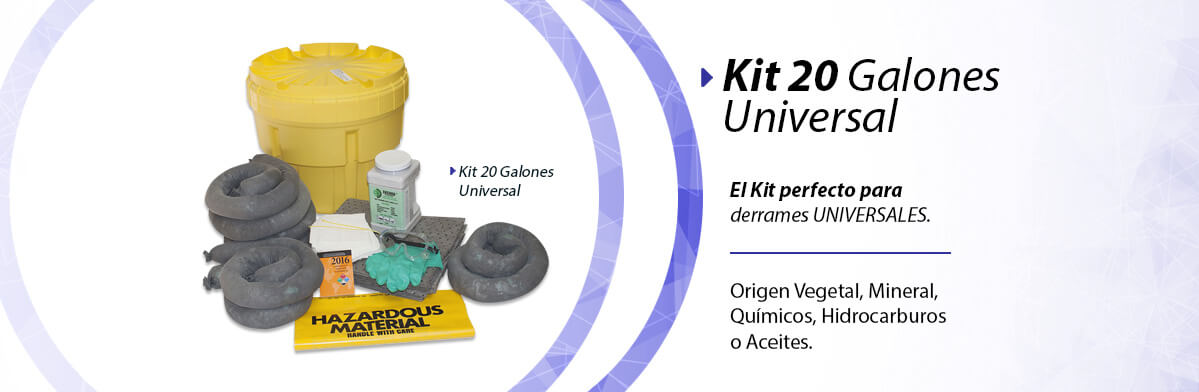 Kit Antiderrames Universal de 20 galones.