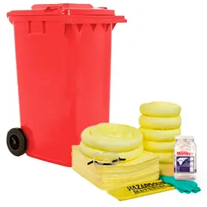 Kit Antiderrames 20 galones Derrames Agresivos HazMat con Contenedor de Plástico