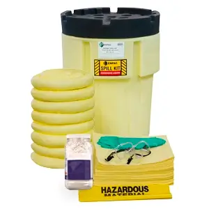 Kit Antiderrames 65 galones Derrames Agresivos HazMat con Tambor de Salvamento