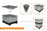 Contenedor plástico con 700 litros de volumen para máxima versatilidad en almacenamiento.